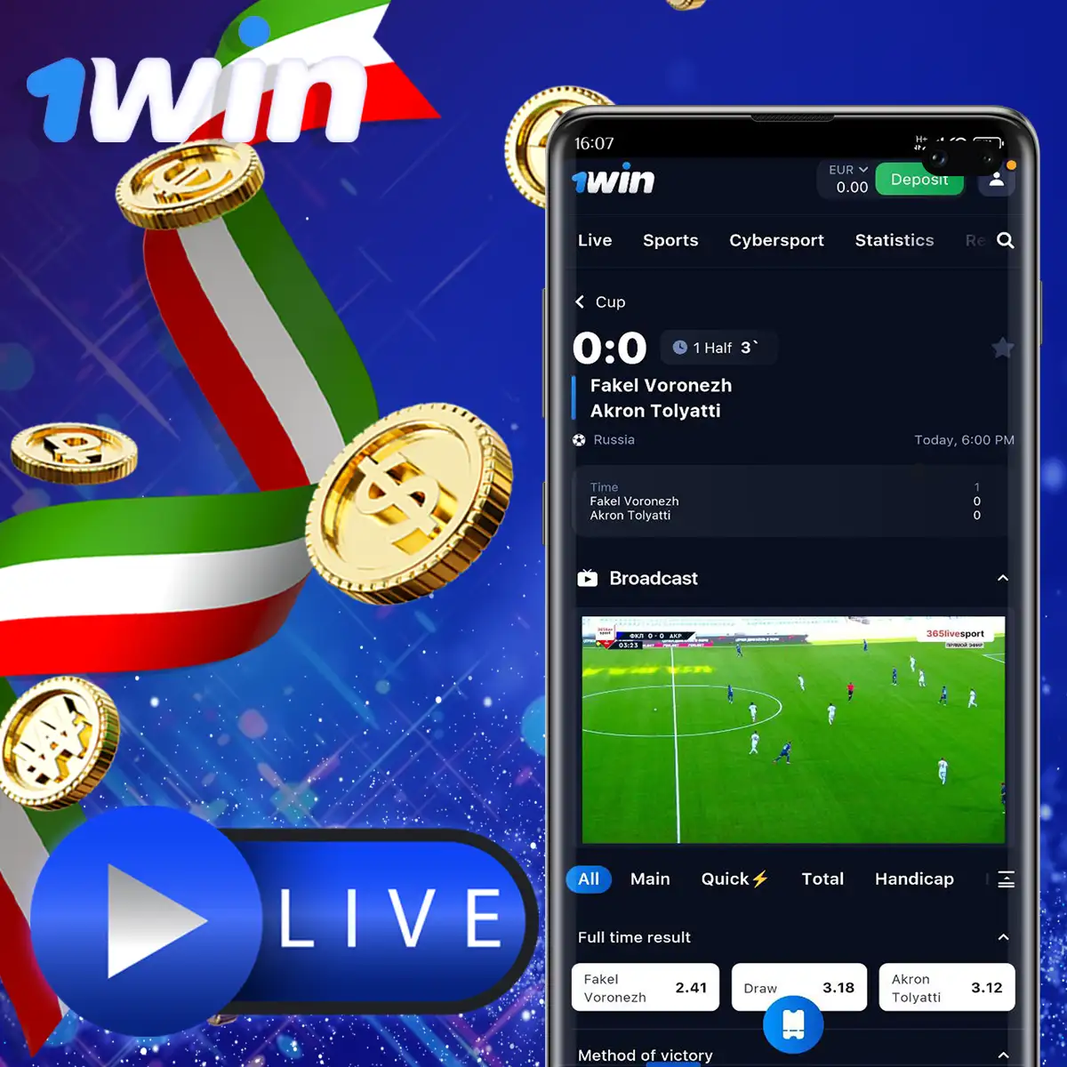 Why choose Live betting in 1Win Italy?